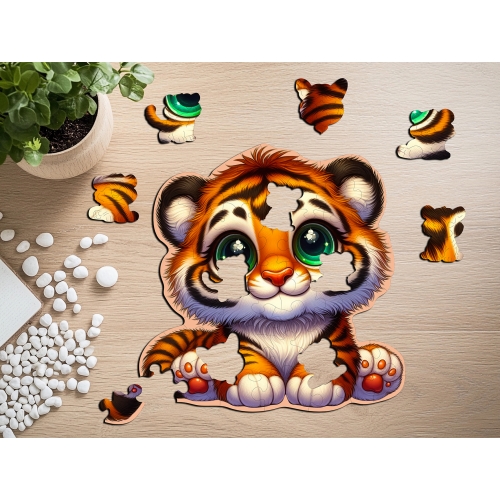 Puzzle Drewniane Tygrysek 48 elementów